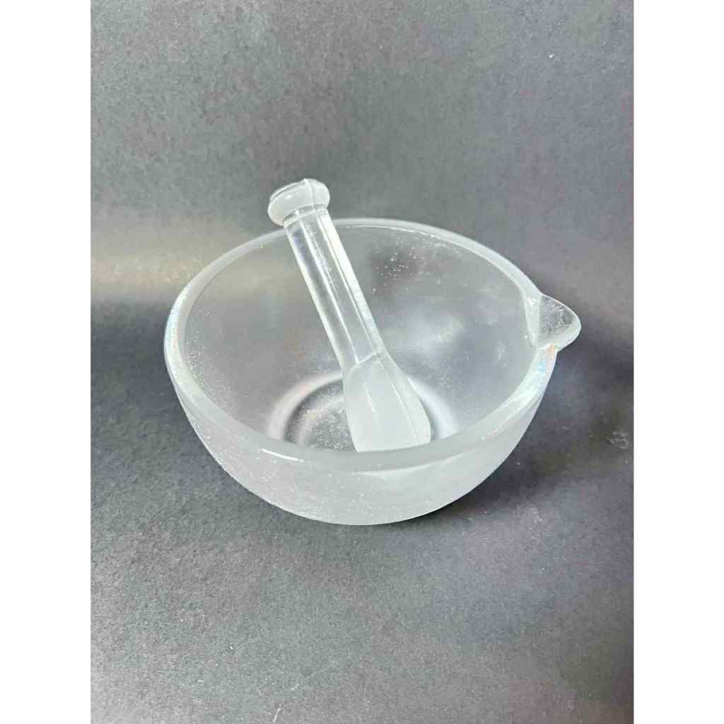 โกร่งแก้วบดสาร พร้อมที่บด pestle and mortar glass