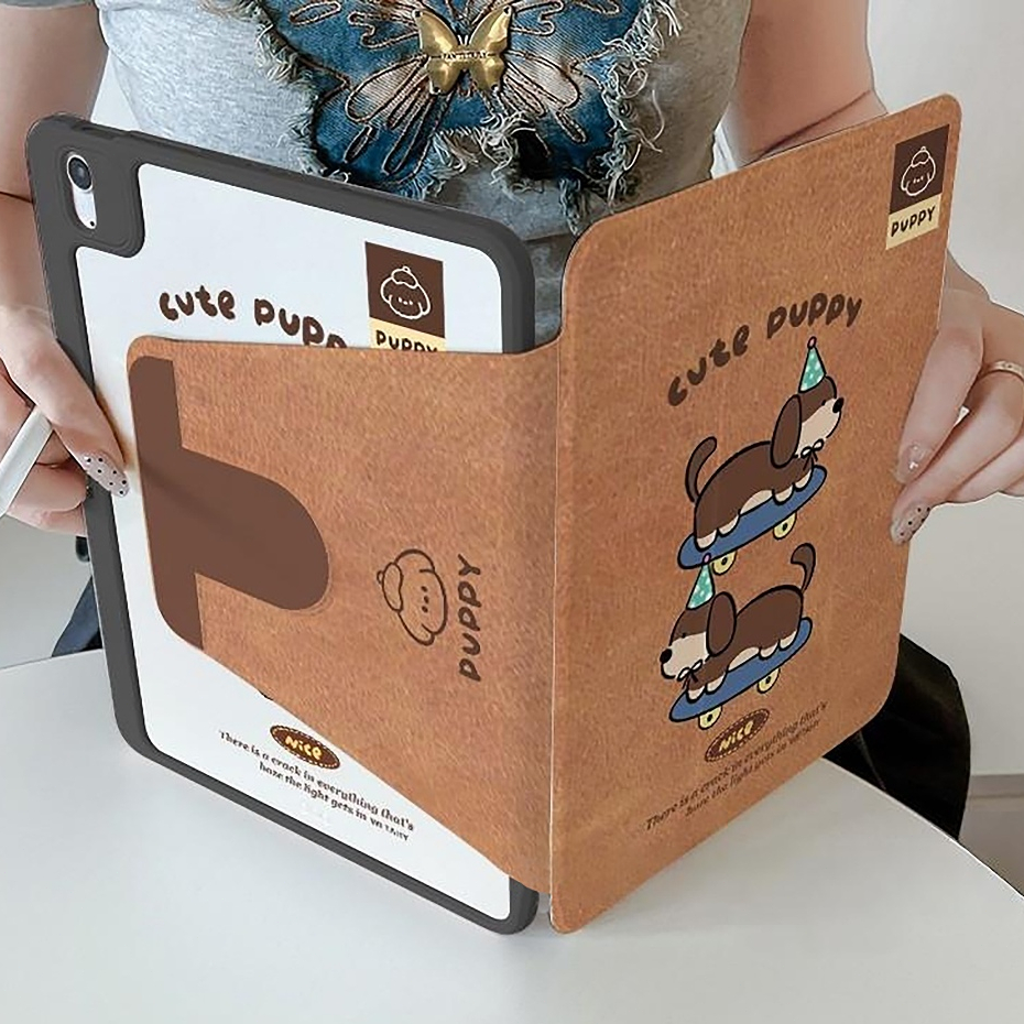 🔥พร้อมส่ง🔥เคสiPadหมุน 360°Gen12 Air8 Air7 Air6ที่ใส่ปากกา สเก็ตบอร์ด ดัชชุนด์case iPad Gen11/10 Gen9