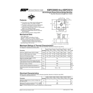 ไดโอดบริดจ์ Bridge Diode KBPC3510 KBPC5010 กันย้อนไฟDC