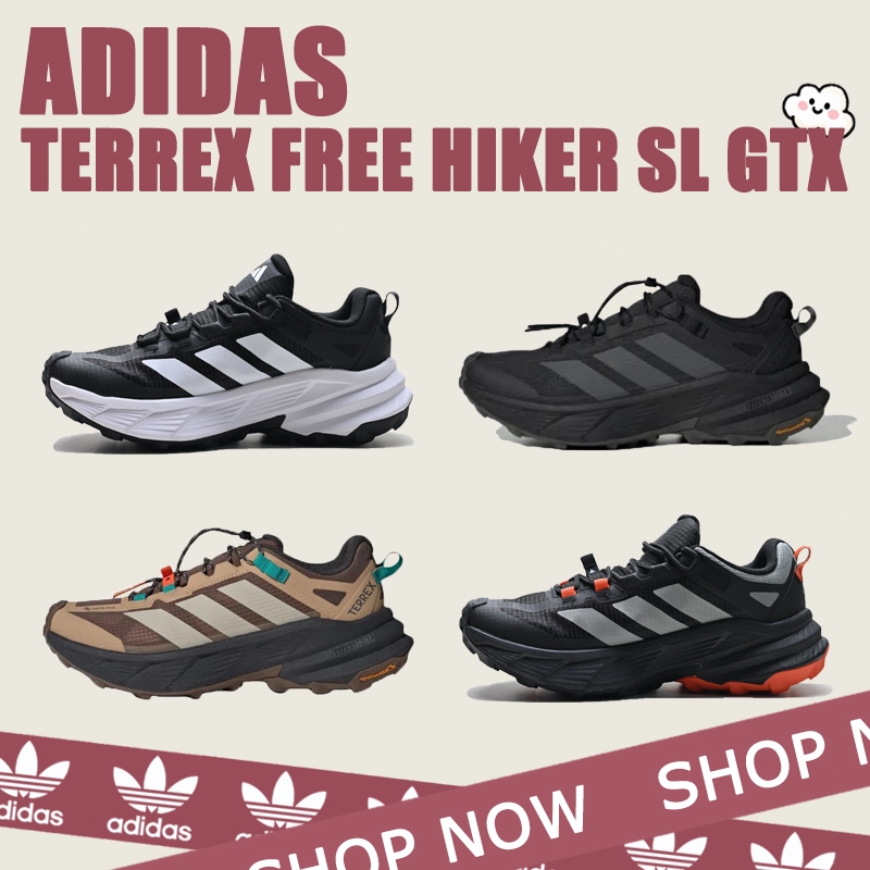 รองเท้า ของแท้ 100% รองเท้าผ้าใบ Adidas Terrex Free Hiker SL GTX รองเท้าผู้ชาย ร้องเท้าวิ่ง