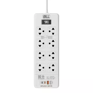 ปลั๊กไฟ BLL B91 ปลั๊กไฟ 8ช่องเสียบ 1สวิตซ์ 2USB 2Type C ยาว 3 เมตร