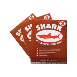 กระดาษทรายขัดไม้ กระดาษทราย ตราฉลาม SHARK เบอร์ 0-5 **(แพ็ค 60​ แผ่น)** SB+