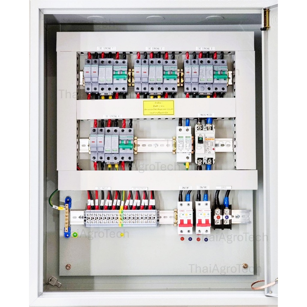 ตู้คอมบายเนอร์สำหรับ 2 inverter AC-DC Combiner box 5/10Kw + 5/10Kw แบบ 4 String DC 800V, 1Phase
