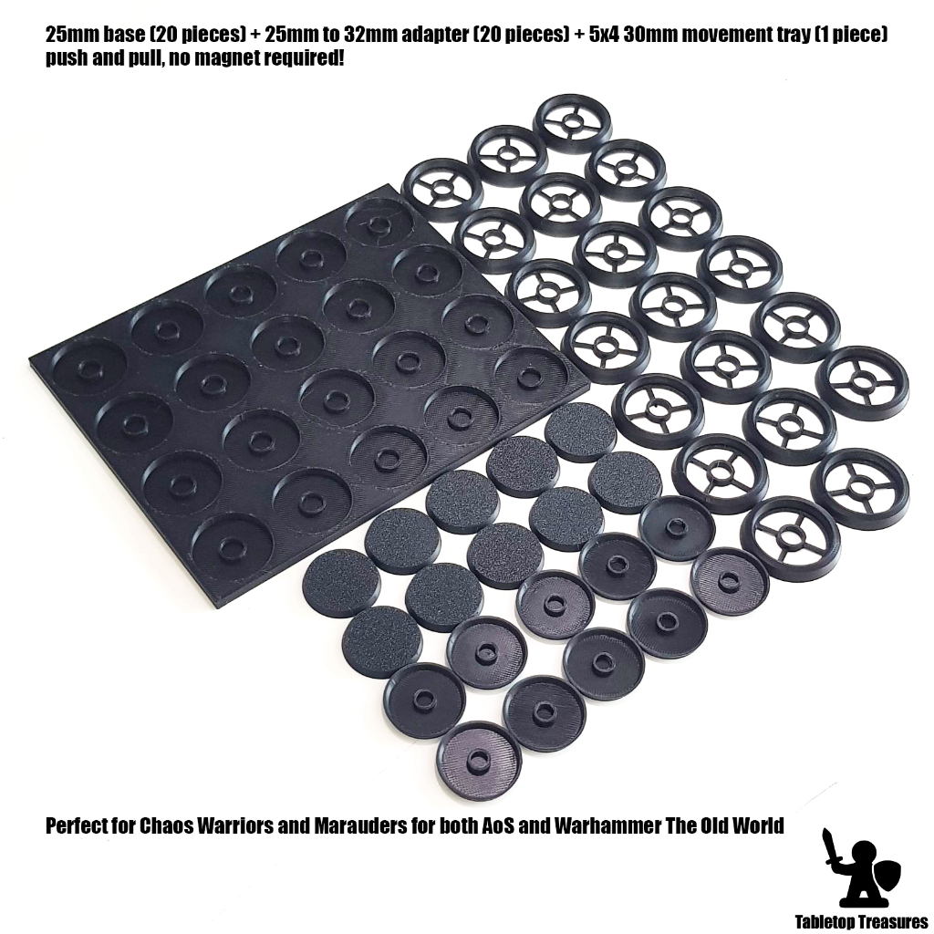 Warhammer Base + Adapter + Movement Tray PERFECT for Chaos Warriors Age of Sigmar Warhammer The Old 