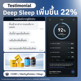 [New 3 ขวด]Livmore Mag+ อาหารเสริมนอนหลับ Magnesium Glycinate แมกนีเซียม ไกลซิเนต ผสมเมทิลโฟเลต วิตามิน D3 Gaba ช่วยหลับ