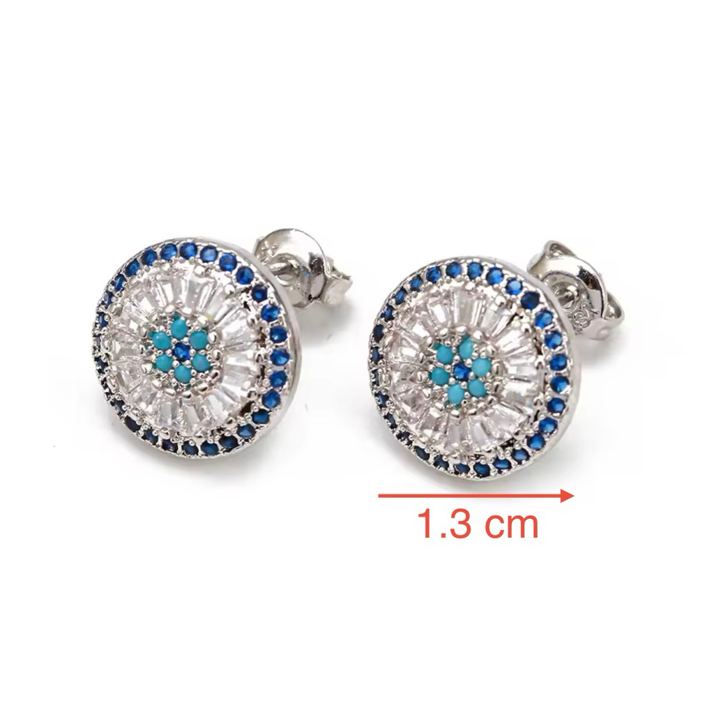 ต่างหู Evil Eye คริสตัล สินค้าจากตุรกี ขนาด 1.3 cm