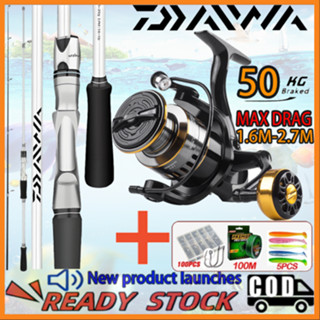 DAIWA เบ็ดตกปลาครบชุด รอกหมุน 5.2:1อะไหล่แกนม้วนลึกตื้น ชุดร…