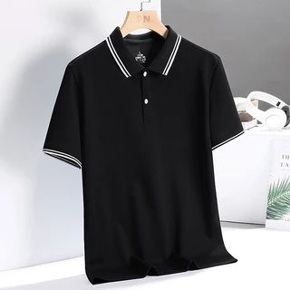 เสื้อโปโลสีดำสำหรับผู้ชาย รูปแบบฟิตต์สูง เหมาะสำหรับสถานที่ธุรกิจและสถานที่ฟอร์มัล