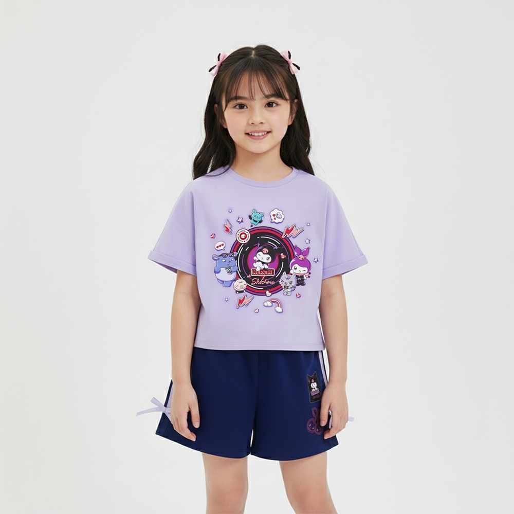 Skechers สเก็ตเชอร์ส เสื้อยืดแขนสั้นเด็กผู้หญิง Girls Kuromi Short Sleeve Tee - SL325G621-005U