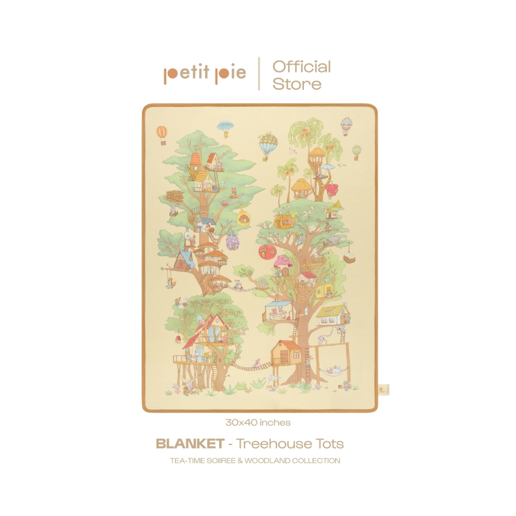 Petit Pie Blanket - Treehouse Tots ผ้าห่มเด็กแรกเกิด ใยไผ่ธรรมชาติ ผ้านุ่ม สัมผัสสบาย อ่อนโยนต่อผิว รับรองโดย OKEO-TEX