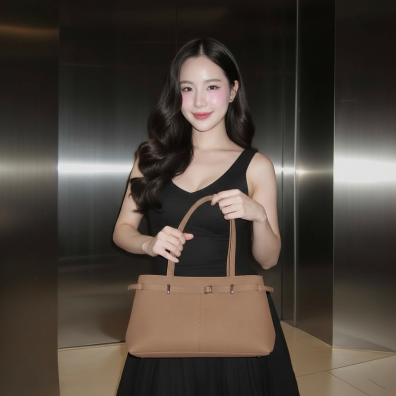 พร้อมจัดส่ง✨Thesummernade_Bag RUDOLPH กระเป๋าสะพายข้างหนัง กระเป๋าสไตล์ polarball ผ้าคุณภาพสูง PU/SUEDE Tote Bag - รูปที่ 3