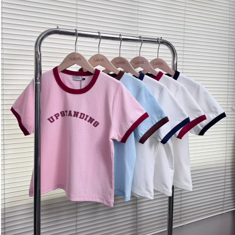 SR11 SARAN เสื้อยืด UPSTANDING แต่งขอบผ้ายูนิ