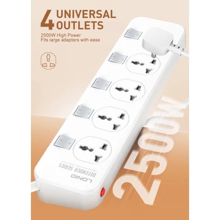 LDNIO SC4408C/CS4408ปลั๊กไฟ ปลั๊กสามตา 4 ช่อง/USB 4 พอต 2500W สายยาว 2 เมตร