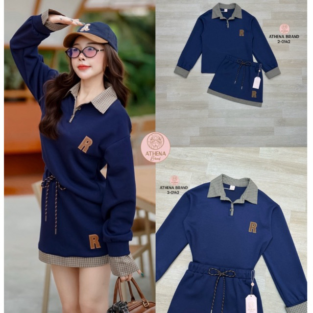 Athena Set เสื้อแขนยาว+กระโปรงสั้น