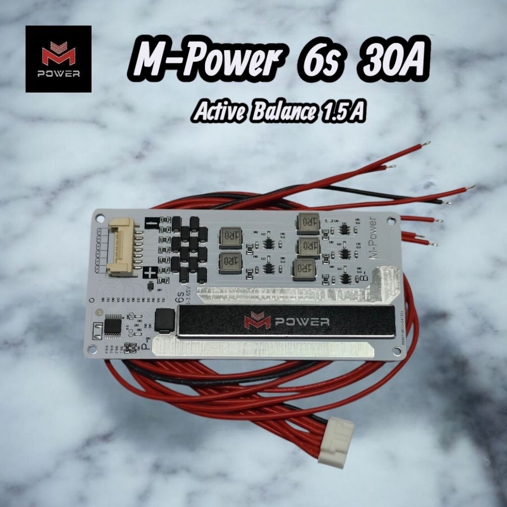 BMS 6s M-Power 30A+Active Balance 1.5A สำหรับแบตเตอรี่ลิเธียมฟอสเฟต LiFePo4 3.2V