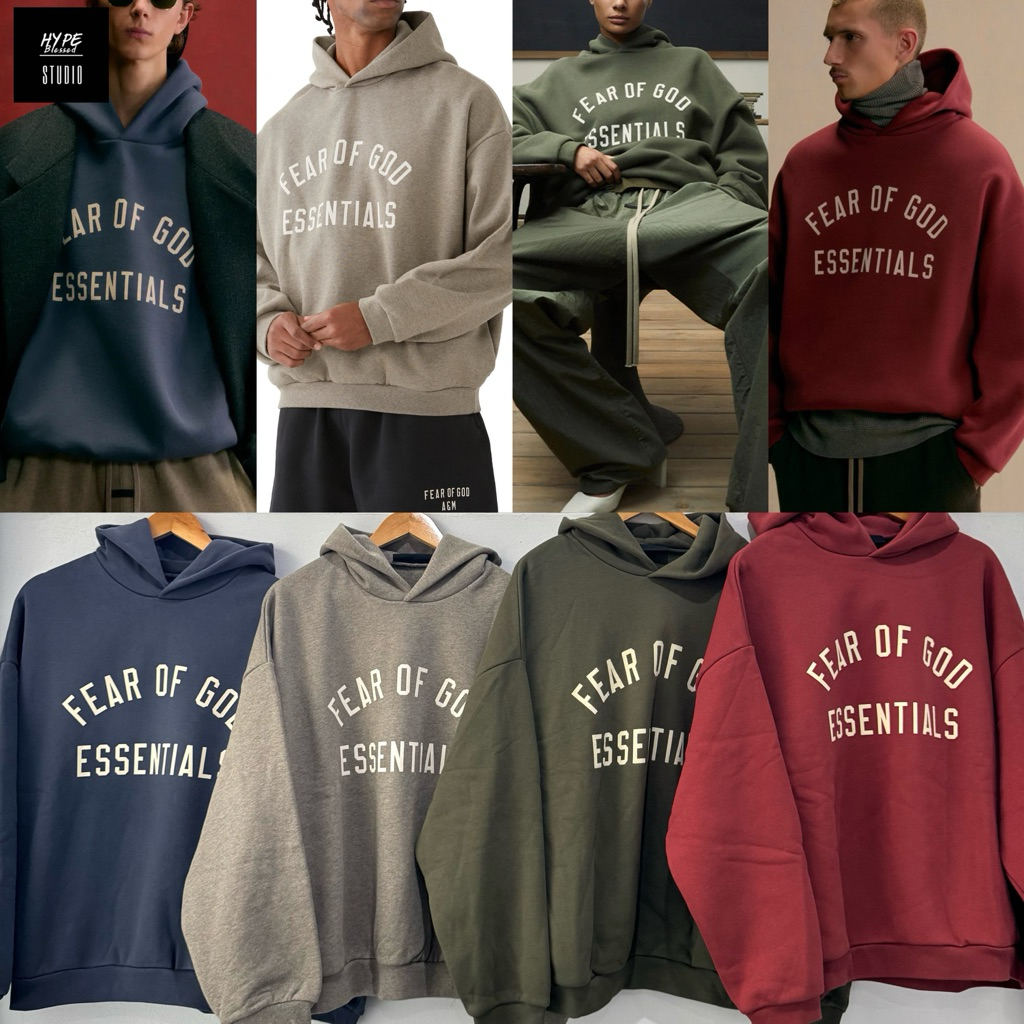 พร้อมส่ง ของแท้ 100% ESSENTIALS Fleece Hoodie Holiday Crimson (FW24)