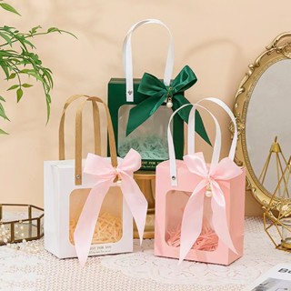 จัดส่งไทย ถุงกระดาษใส่ของขวัญ ถุงกระดาษใสด้านหน้า 1ชุดมี(พร้…