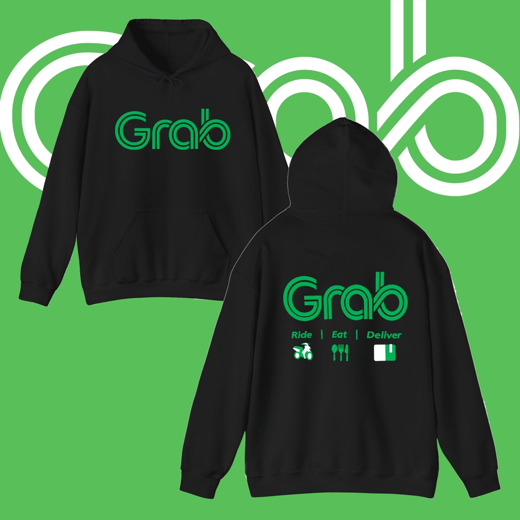 2025 Grab เสื้อฮู้ด ไลน์แมน งานป้าย  งานดีแน่นอน หนานุ่มใส่สบาย Hoodies lineman Hoodie นุ่มสบาย M-3XL
