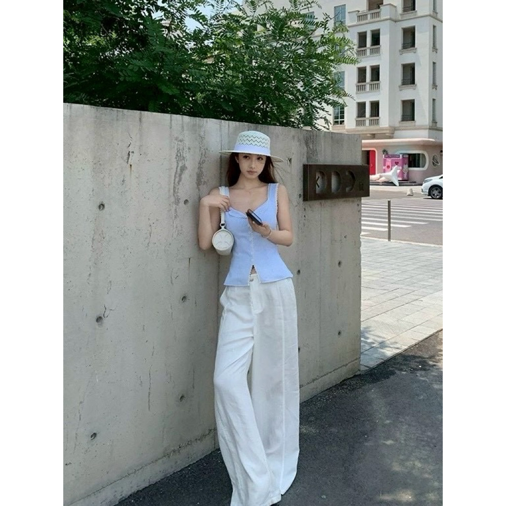 BY IRA Joy Top เสื้อกั๊กสายเดี่ยวกระดุมหน้า ผูกโบว์หลัง  แต่งลูกไม้ งานน่ารัก - รูปที่ 6