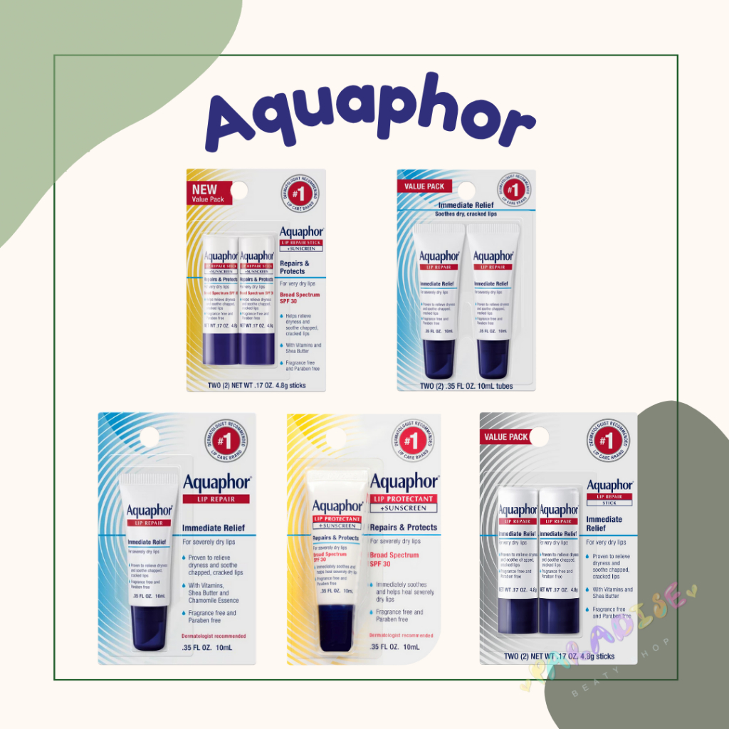 (พร้อมส่ง) ลิปบำรุงริมฝีปาก ให้ความชุ่มชื้น ลิปบาล์ม Aquaphor Lip Balm Repair + Sunscreen