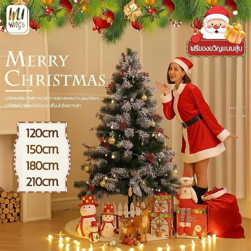 🎄ฟรีของขวัญแบบสุ่ม🎁ต้นคริสต์มาส ฐานเป็นเหล็ก 4ft / 5ft / 6ft / 7ft กิ่งก้านและใบที่หนาแน่นที่สุด 2.1