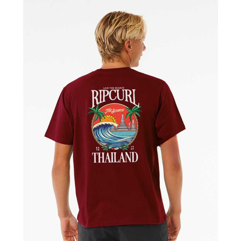 RIP CURL เสื้อยืด 15WMTE RCT M DEST TEE THAI WAT ARUN SUNSET 2025-S2
