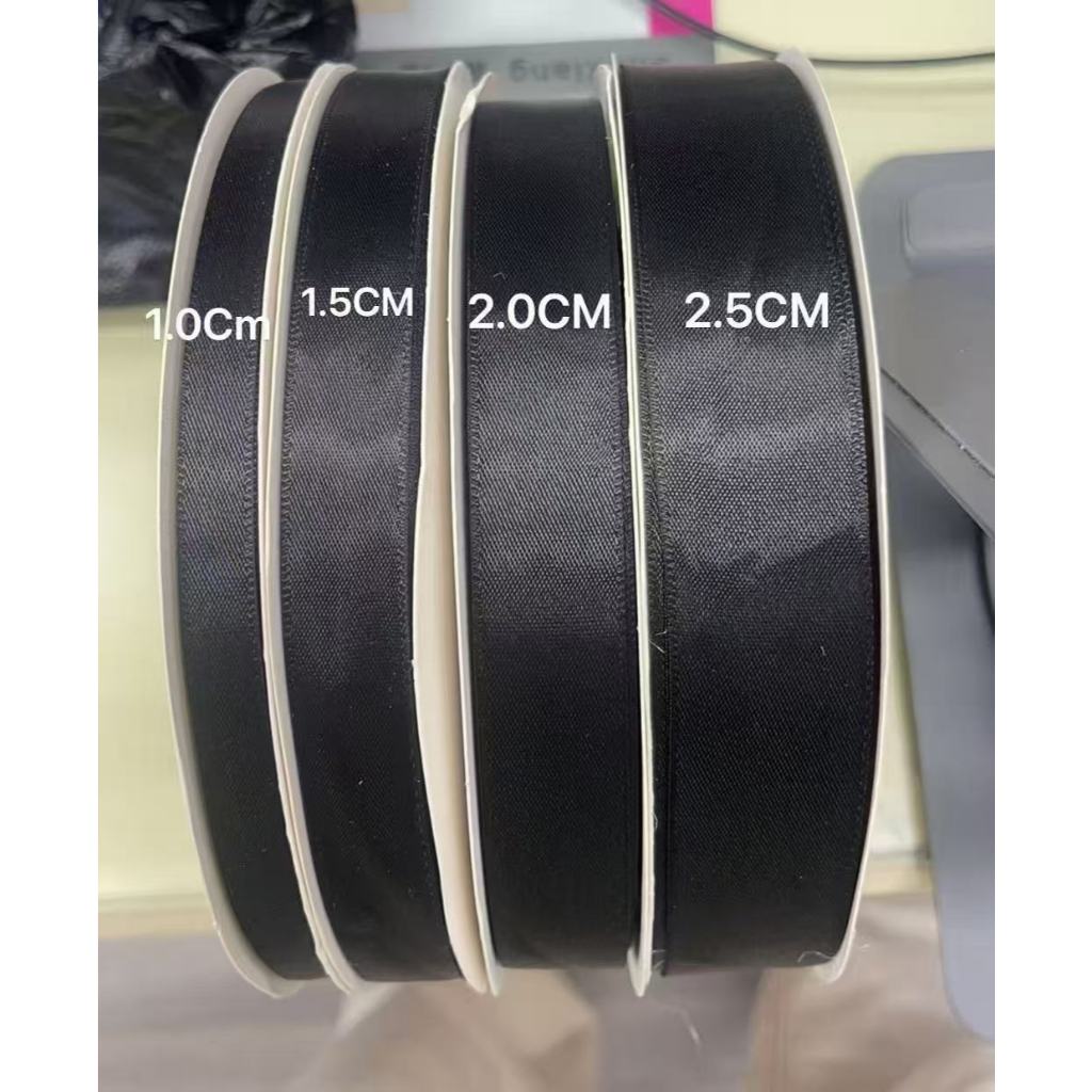 ริบบิ้นผ้าซาติน ริบบิ้นสีดำ ริบบิ้นถวายความลาลัย  ริบบิ้นดำงานประดิษฐ์ - รูปที่ 5