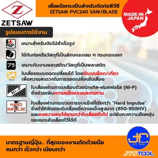 ZETSAW เลื่อยมือทรงปืน สำหรับตัดท่อพีวีซี - ZETSAW HAND SAW FOR PVC
