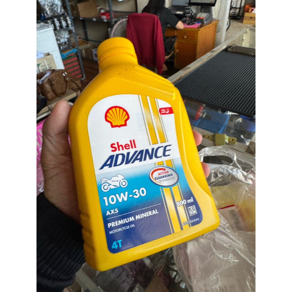 SHELLน้ำมันเครื่อง 10w-30(ตัวสีเหลือง)0.8L