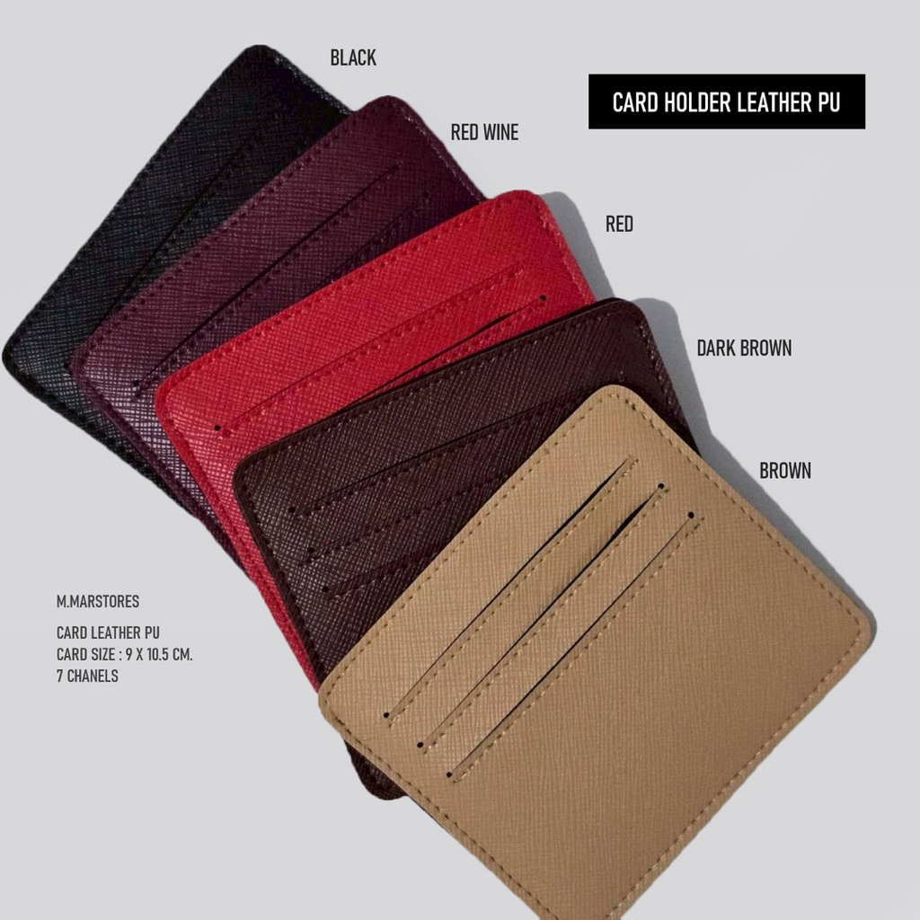 𝐋𝐄𝐀𝐓𝐇𝐄𝐑 𝐂𝐀𝐑𝐃 𝐇𝐎𝐋𝐃𝐄𝐑 [มีบริการ SCREEN ชื่อ]  กระเป๋าหนังใส่การ์ดใส่บัตร ใส่ได้ 7 ช่อง