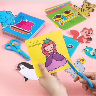 ชุดตัดกระดาษ (แถมฟรี!กรรไกร) ตัดกระดาษเด็ก DIY ตัดกระดาษทำมือสำหรับเด็กอนุบาล DIY เสริมพัฒนาการเด็ก ของเล่นเด็ก