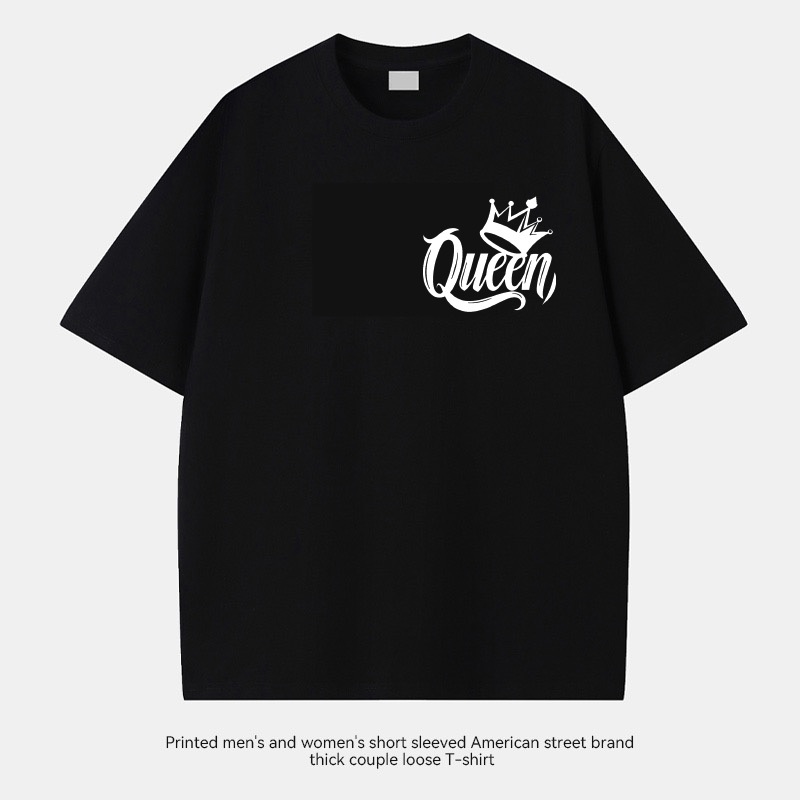 ชุดไปงานศพสุภาพ เสื้อดำ M-5XL เสื้อทำงานสีดำ เสื้อยืดสีดำ เหมาะสำหรับทั้งชายและหญิง Queen TA1-82