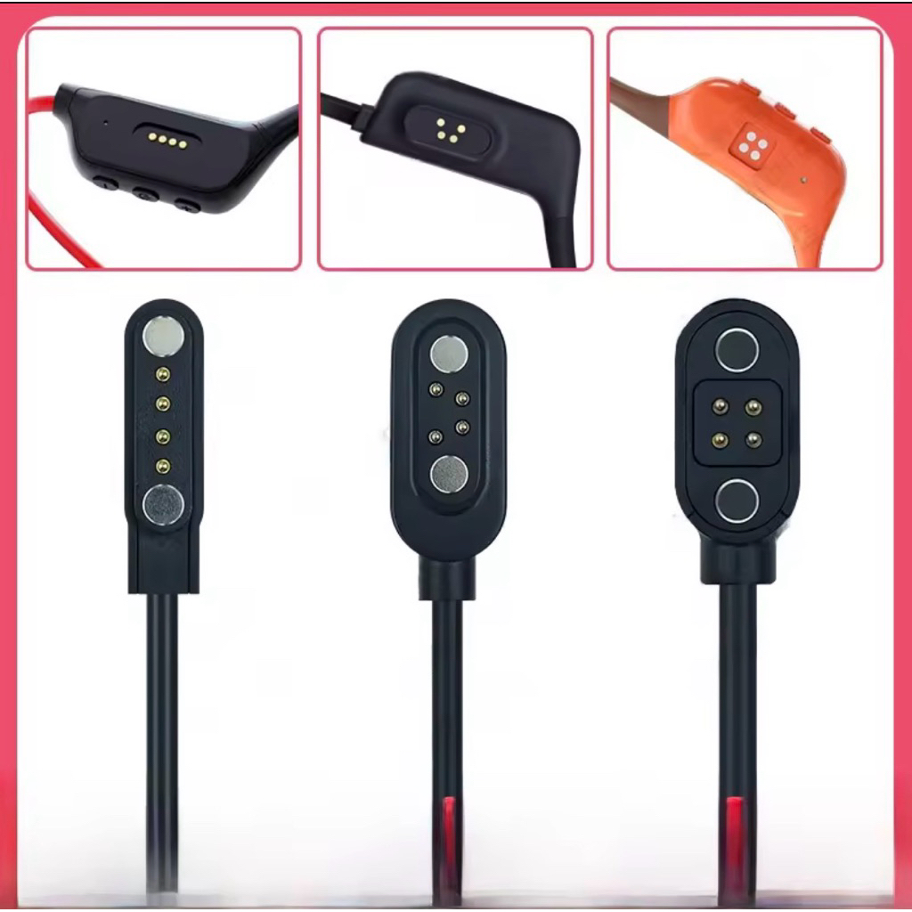 สายชาร์จแบบถอดได้ด้วยแม่เหล็กสำหรับหูฟังไร้สาย Bluetooth พร้อมข้อมูล USB สำหรับ South Carolina Runner Pro3 Pro4S 2 CC