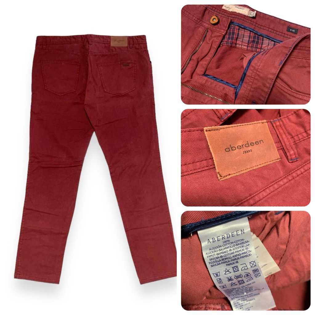 Aberdeen jeans กางเกงยีนส์ขายาว ผู้ชาย สีแดง ทรงกระบอก 🔥พร้อมส่ง🔥(MB3)