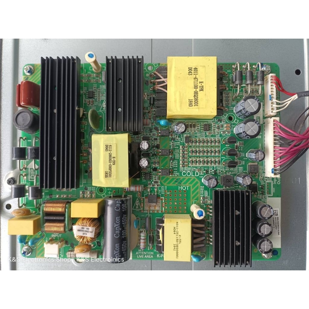 Power Supply Philips รุ่น 50PUT6002S/67 , 43PUT6002S/67 , 55PUT6002/67 (ขับหลอด 3ชุด)พาร์ท K-PL-FH1ร