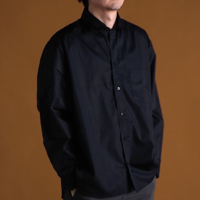 era-won เสื้อเชิ้ตคอปก แขนยาว ทรง Oversize รุ่น SHIRT Oversize สี Black - รูปที่ 3