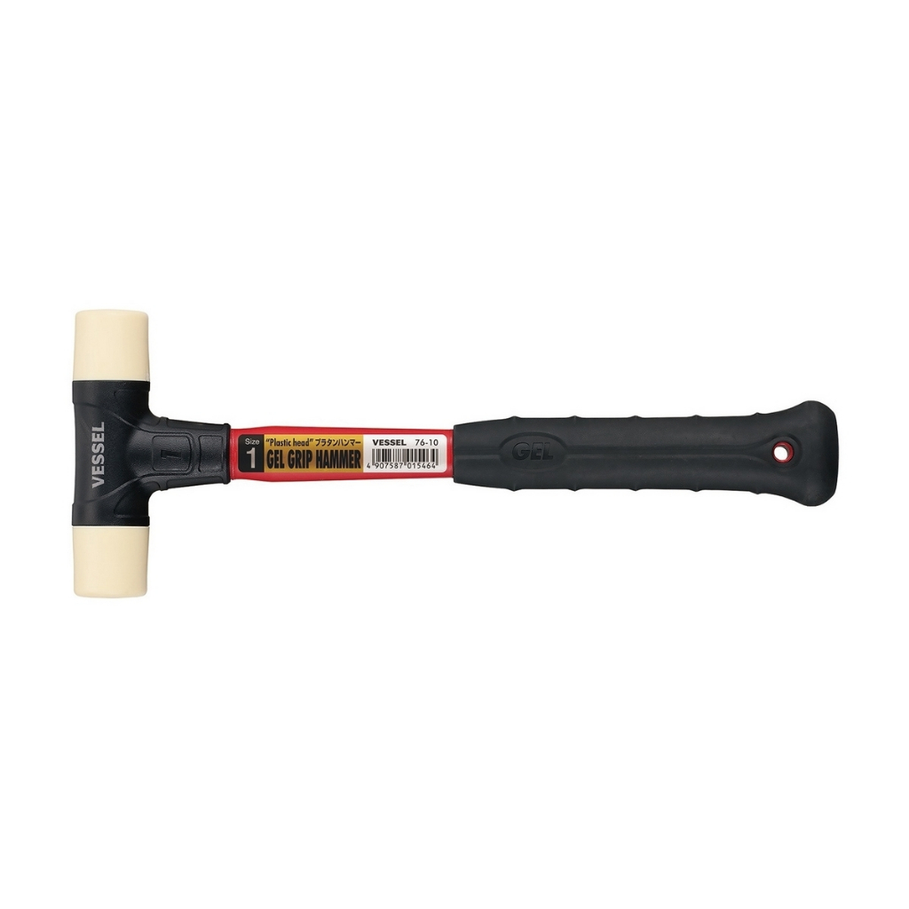 VESSEL ค้อนหัวพลาสติก ด้ามเจล No.76-10 หัวขนาด 1 ปอนด์ ความยาวทั้งตัว 315 มม. น้ำหนักเบา (เวซเซล)