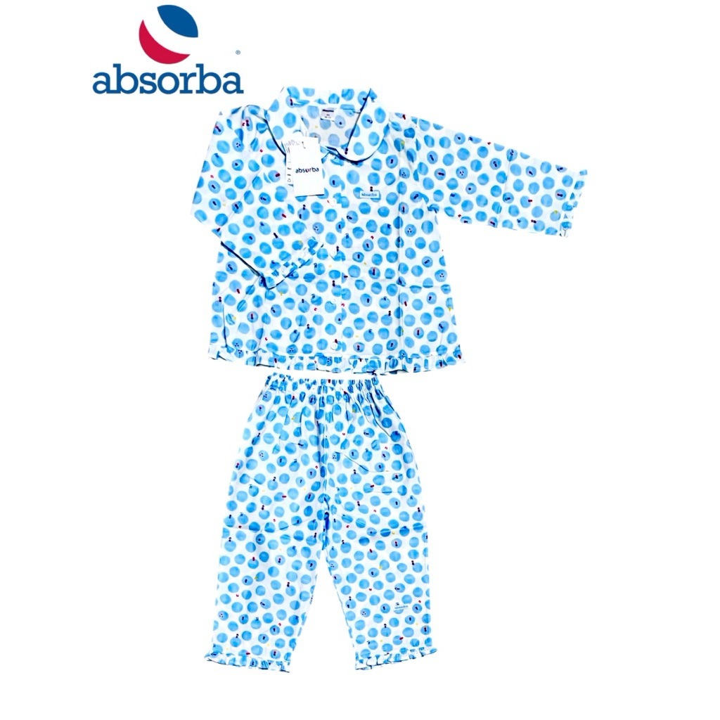 Absorba New Collection แอ๊บซอร์บา ชุดนอนผ้าป่าน,ผ้าบาง กระดุม แขนยาว ขายาว สำหรับเด็ก Size 3ปี,5ปี