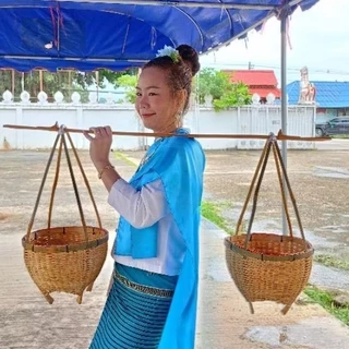 กระบุงหาบเงินหาบทองในพิธีมงคลต่างๆ ไม่ตกแต่งใด ๆ (จะได้รับกระบุง2ใบ+ไม้คาน1อัน) **ส่งช้า2-3วันนะคะ**ช่วงคิวยาว