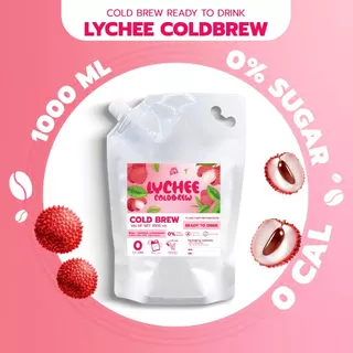 สินค้าขายดี Cold brew กาแฟสกัดเย็น คั่วอ่อน Lychee Coldbrew พร้อมดื่ม กลิ่นลิ้นจี่ หอมสดชื่น ละมุน