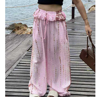 กางเกงขายาวมัดย้อม Handmade กางเกงไปทะเล Jellyfish pants