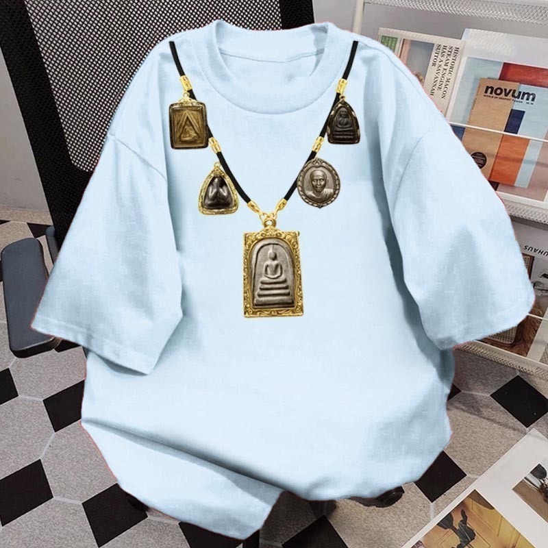 เสื้อยืด oversize สตรีทแฟชั่น unisex โคตรนุ่ม เสื้อ ไม่หดตัวลาย เสื้อไม่ยับ ลาย “Amulet3” 11.02 – โปรปัง
