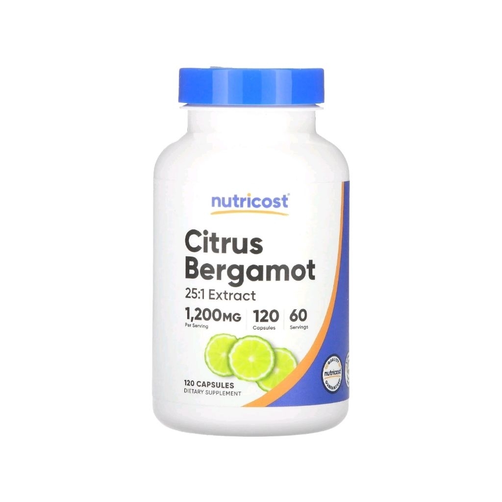 Nutricost Citrus Bergamot| ซิตรัสเบอร์กามอต 600 มก 120 แคปซูล ลดการอักเสบ ลดน้ำตาลในเลือด ป้องกันโรคหัวใจ และหลอดเลือด