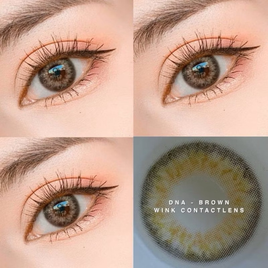 คอนแทคเลนส์ 🌸 Mini DNA Brown🌸(Wink)ค่าสายตาปกติ-650