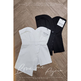 #COTTON CANDY 🍭เกาะอกเเต่งกระดุม New Muna premium top