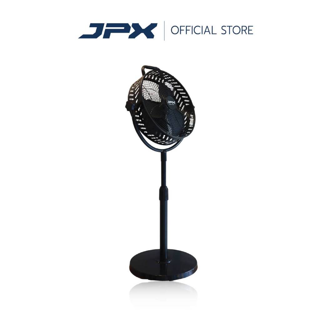 JPX พัดลมแบบตั้งโต๊ะ และตั้งพื้น สีดำ 12 นิ้ว แบบมีแบตเตอร์รี่มาพร้อมกระเป๋าจัดเก็บ