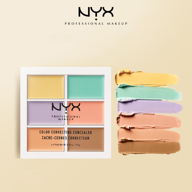 NYX คอนซีลเลอร์ ปกปิดรอยแตกต่างกัน 6 Color Correcting Concealer Paletteวามชุ่มชื้น ไม่ติดผิว ให้ความ