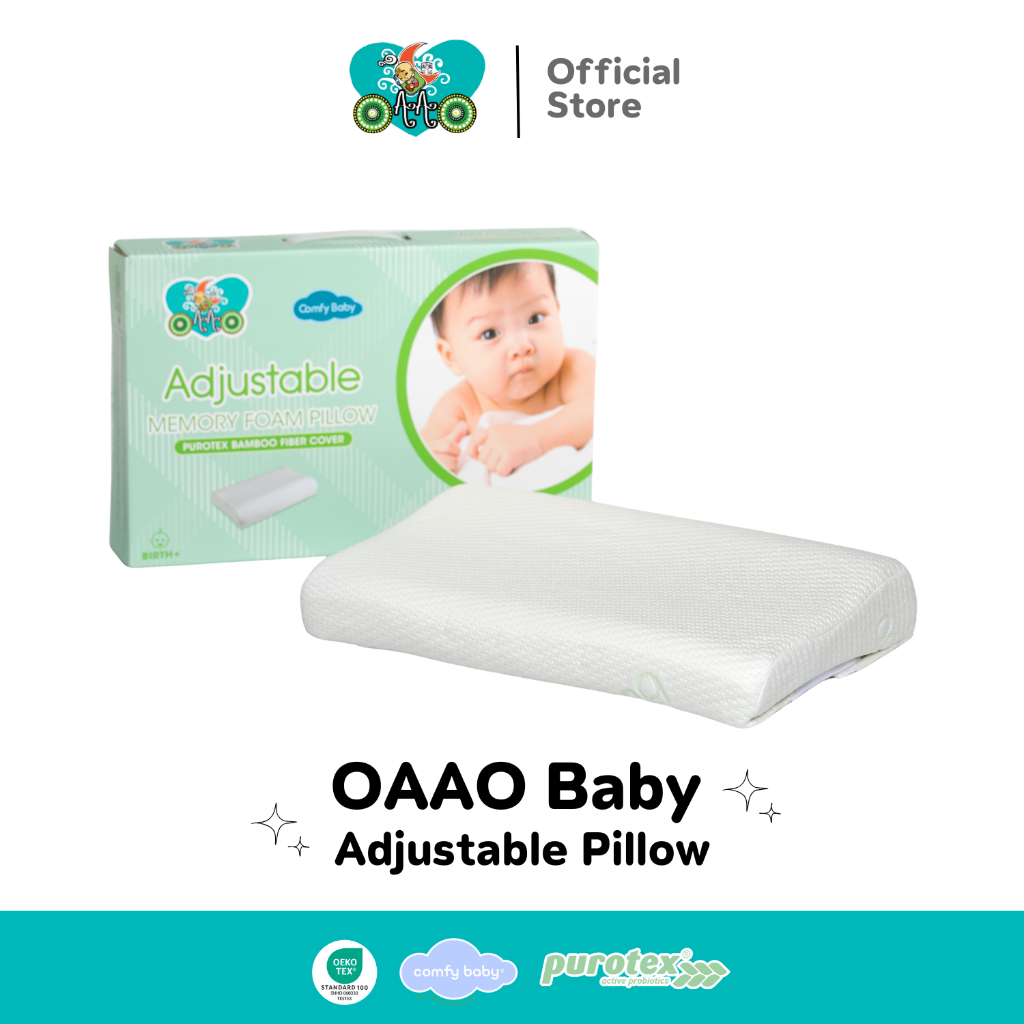 OAAObaby หมอนปรับระดับได้ ผ้าใยไผ่ กันไรฝุ่น หมอนเด็กแรกเกิด Memory foam 0-4 ขวบ |Adjustable Pillow