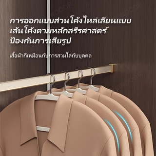 50 ชิ้น ไม้แขวนเสื้อกำมะหยี่ ไม้แขวนเสื้อกันลื่น ไม่ทิ้งรอย 45cm ไม้แขวนเสื้อทรงโค้ง