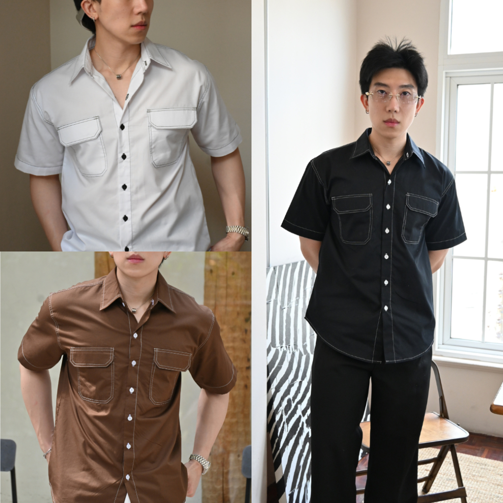 SM036 smart shirt | Contrast shirt